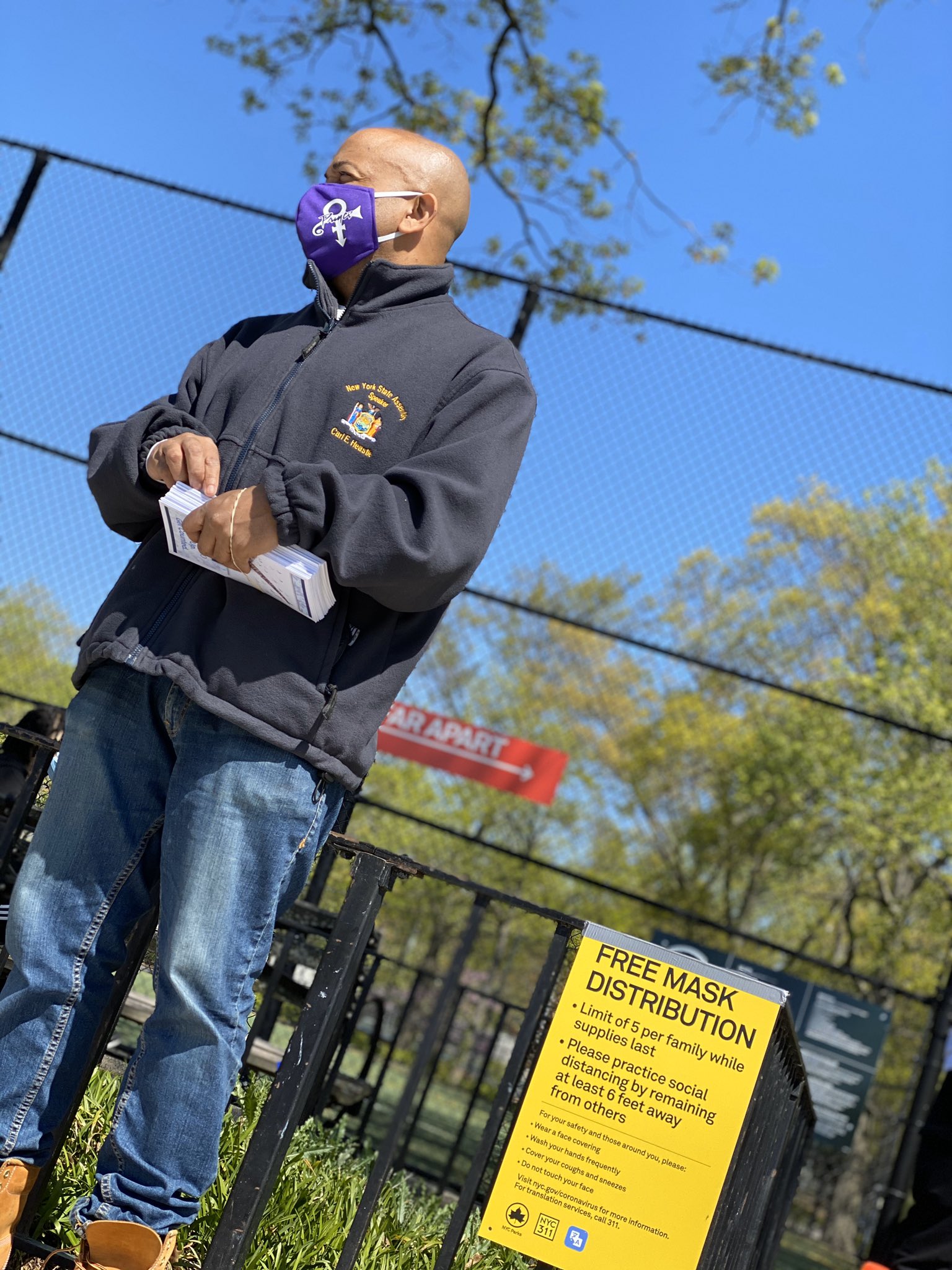 Assembly Speaker Carl Heastie in his mask.